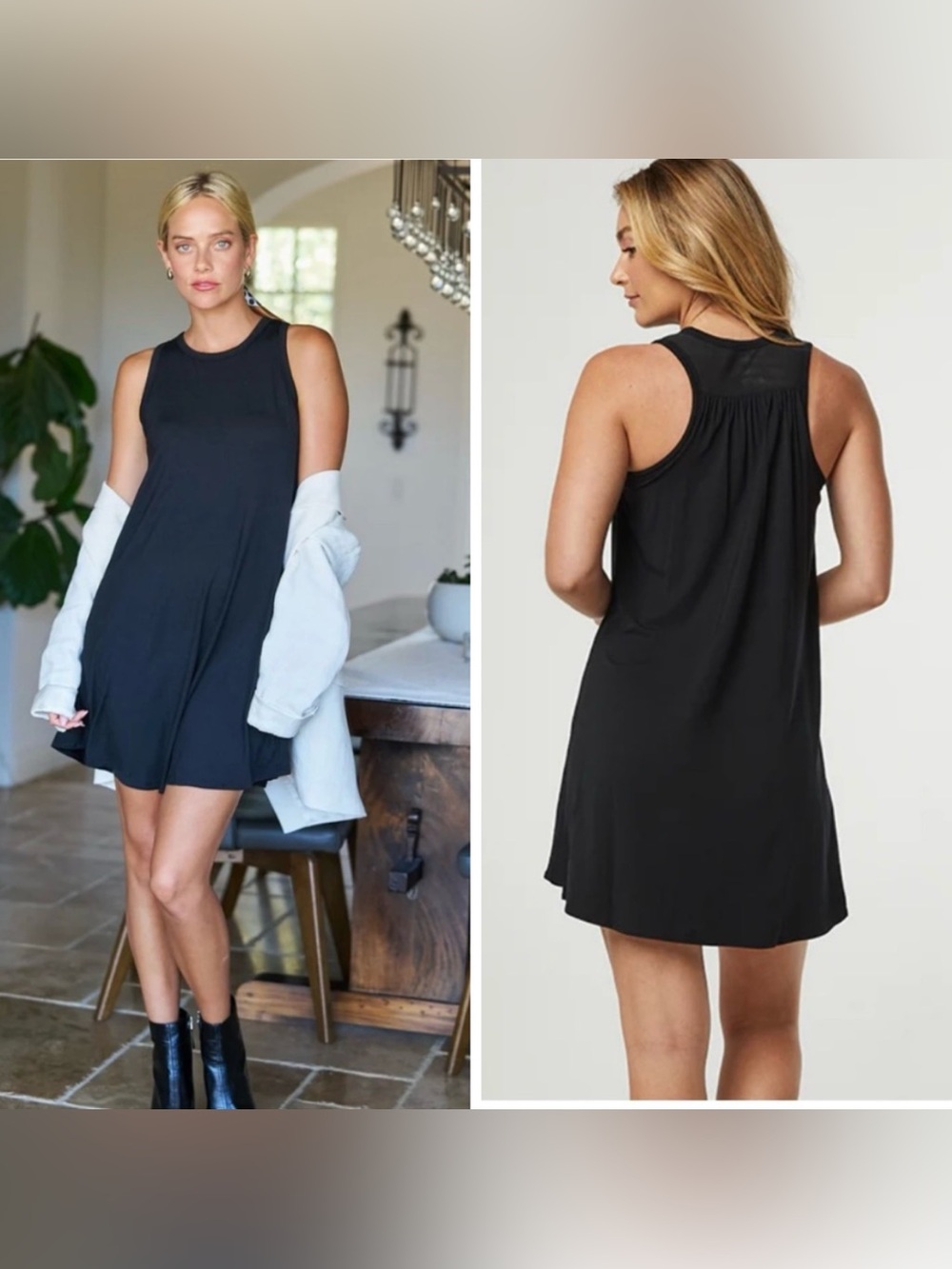 Shebird Tunic Tank Dress Shebird Size 5 Medium Modal Black